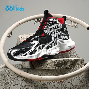 361 Градус, детская баскетбольная обувь, кроссовки для мальчиков, нескользящая детская баскетбольная обувь, Спортивная теннисная повседневная обувь для прогулок