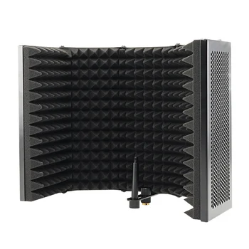 5-панельный Складной Студийный микрофон, Изолирующий экран, Звукопоглощающая панель из пенопласта