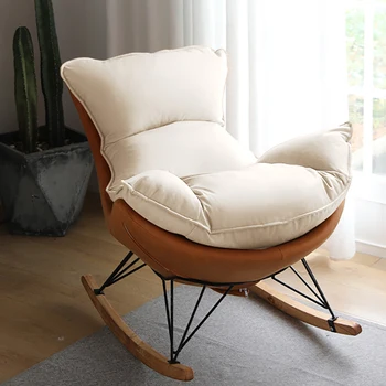 Минималистичный стул-качалка для гостиной из дерева, современный удобный стул для гостиной, ленивое кресло с откидной спинкой, мягкая мебель