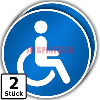 Упаковка из 2 наклеек для инвалидов-колясочников, автомобильных наклеек, виниловых наклеек на мотоциклы, транспортных средств для инвалидов
