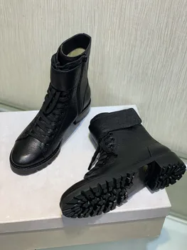 Женская обувь Кожаные ботинки Ceirus Черные армейские ботинки Cruz с логотипом бренда Vipol 9992309081959