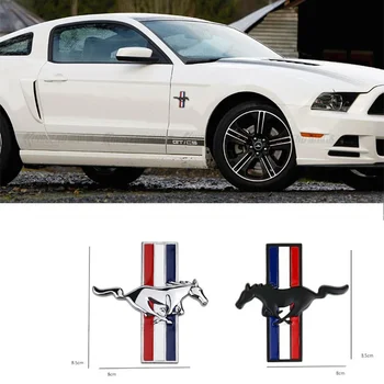 3D Модные Лошади Логотип Декоративные Наклейки Передняя Решетка Автомобиля Боковое Крыло Багажник Значок Для Ford Mustang GT Focus Mk Ecosport Mondeo