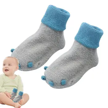 Носки для малышей Нескользящие носки для маленьких девочек и мальчиков с полным покрытием Дизайнерские носки для новорожденных с эластичной посадкой Рождественский подарок