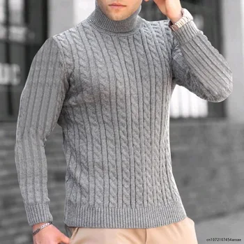 Зимний мужской свитер с высоким воротом 2022 года, новый трикотаж, одежда больших размеров, повседневные пуловеры, индивидуальные модные холодные рубашки