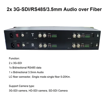 2-Портовые 3G HD SDI Видео аудио Волоконно-оптические Медиаконвертеры, оптический приемопередатчик RS485 3,5 мм Аудио 3.125G входят в комплект