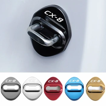 4 шт./компл. Чехол для дверного замка автомобиля, защитный значок, Антикоррозийные наклейки, Эмблема для Mazda CX-8 CX8, логотип, украшение интерьера автомобиля