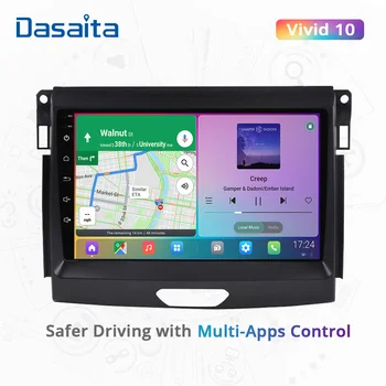 Dasaita Vivid Для Ford Ranger 2016 2017 2018 2019 Автомобильный Радиоприемник Android Навигатор GPS автомобильные видеоплееры Carplay 1280*720 IPS
