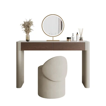 Минималистичный туалетный столик, высококачественный Встроенный столик для макияжа в стиле ретро в шикарном стиле для спальни