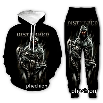 phechion Новая мужская / Женская одежда Disturbed Rock Band с 3D принтом, модная толстовка с длинным рукавом, толстовки, спортивные повседневные брюки Z119