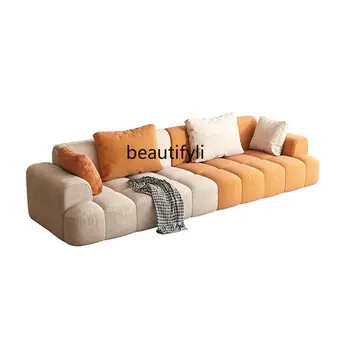 Скандинавский Простой Легкий Роскошный диван из искусственной кожи в цвет дивана, Кремовый стиль, ткань из тофу, диван для гостиной, мебель для дома