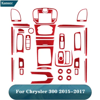 Автомобильные красные наклейки из углеродного волокна Различные Детали для Chrysler 300 2015 2016 2017 Декоративные Аксессуары для интерьера автомобиля