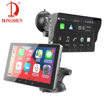 Универсальное 7-дюймовое автомобильное радио, мультимедийный видеоплеер, беспроводной Carplay и Android Auto, портативный сенсорный экран с AUX USB SDCard