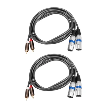 2X1, 5 м Двойной кабель Rca от штекера к Xlr от 2 штекеров Xlr к 2 штекерам Rca Стерео аудиокабель Hi Fi для динамика Miniphone