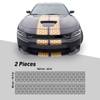Honey Comb RACING Stripes Dual 10 для Dodge Charger С Отделкой Посылка Зарядное Устройство GT SRT Scatpack Наклейки для автомобилей Hellcat Dodge
