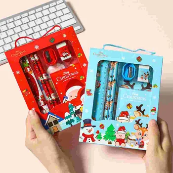 4 комплекта мультяшных канцелярских принадлежностей, канцелярские принадлежности на рождественскую тематику, студенческие ручки для письма, рождественские подарки