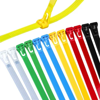 120ШТ 12-дюймовый Цветной Съемный кабель Регулируемые Многоразовые Нейлоновые кабельные стяжки с прочностью на растяжение 50 фунтов