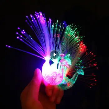 Кольца со светодиодной подсветкой, светящаяся развивающая игрушка, пластиковый павлин, подсветка для пальцев, Креативный подарок для детей, интеллектуальные игрушки разных цветов