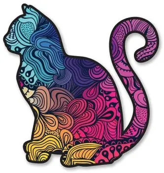 Настенный арт с красочным рисунком кота, милая модная виниловая наклейка на окно автомобиля, бампер ноутбука