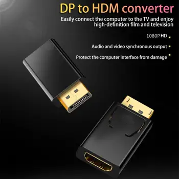 Адаптер, совместимый с DP и HDMI, для ПК, кабель для телевизора, конвертер монитора компьютера, позолоченный/никелированный разъем, USB-адаптер DisplayPort