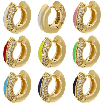 Модные позолоченные медные мини-круглые серьги-кольца с белым кубическим цирконием для женщин, Модные аксессуары, подарок на свадьбу, День рождения