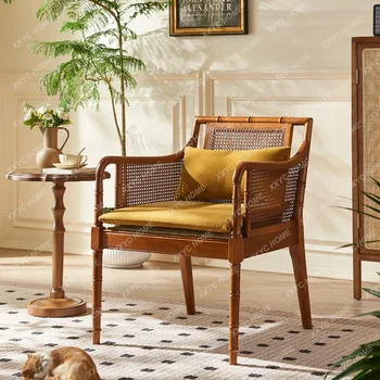 Ретро американский диван для гостиной из массива дерева Кресло для домашнего отдыха Французское кресло