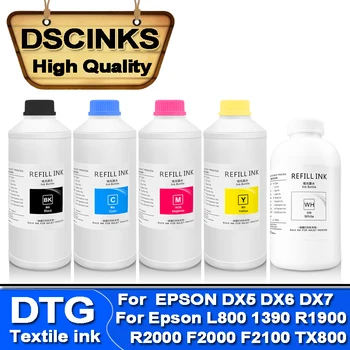 Объемные Текстильные Чернила DTG 1000 мл белых чернил Для Epson Sure Color F2000 F2100 F2130 F2140 F2150 F2160 DX5 DX6 принтер СНПЧ и cartridge