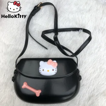 Sanrio Hello Kitty Седельная сумка Мультяшные Модные Сумки-Мессенджеры Женская Милая Универсальная Сумка Через Плечо Y2k Винтажная Трендовая Сумка Через плечо