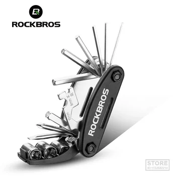 ROCKBROS 16 в 1 Велосипед Набор инструментов для ремонта велосипедов Набор отверток с шестигранными спицами Гаечный ключ Горные наборы Черный