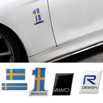 3D Алюминиевая Наклейка На Кузов Автомобиля Флаг Швеции Национальная Эмблема Декор Наклейки Для Volvo AWD XC60 XC90 XC40 V40 V50 V60 V70 S60 S80 S90