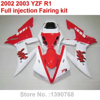 Новый мотоциклетный комплект обтекателей для Yamaha литья под давлением YZF R1 2002 2003 красно-белый комплект обтекателей YZFR1 02 03 BV22