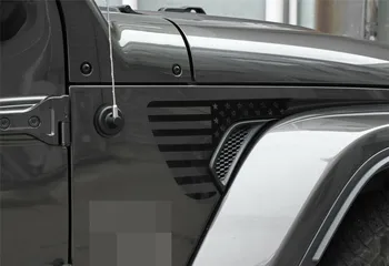 Наклейка на Крыло в виде Листа Черного Флага для Jeep Wrangler JL/JT Gladiator Комплект из 2 ПВХ Материалов Простой и доступный