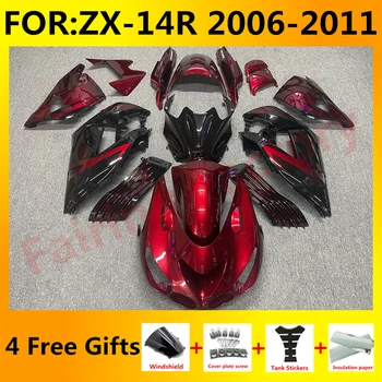 Комплект мотоциклетных обтекателей для Ninja ZX-14R 2006 2007 2008 2009 2010 2011 ZX14R zx 14r 06 07 08 комплекты обтекателей кузова красный черный