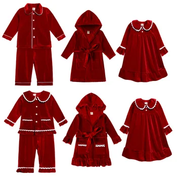 Одинаковые комплекты для рождественской семьи, женщины, мужчины, малыши, девочки, мальчики, комплект детской бархатной одежды, пижама для сна, теплая мягкая рождественская пижама