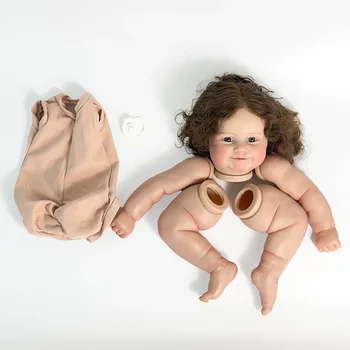 24-дюймовый размер готовой куклы-Реборн, уже раскрашенные комплекты, очень реалистичный ребенок с тканевым телом и волосами до корней рук