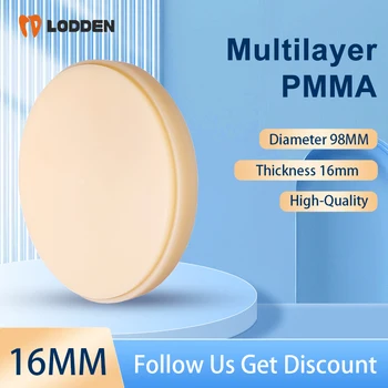 16-миллиметровый стоматологический многослойный блок PMMA с открытой системой для CAD / CAM зуботехнической лаборатории 98-миллиметровый материал для зубных протезов из стоматологической смолы