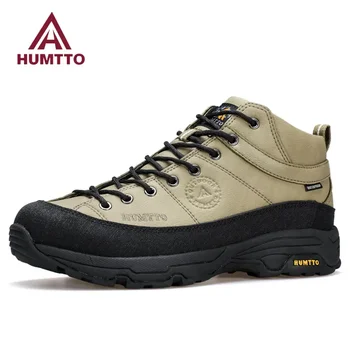 Походные ботинки HUMTTO, Дышащая походная кожаная мужская спортивная обувь для мужчин, зимние треккинговые ботинки, уличные дизайнерские кроссовки для мужчин