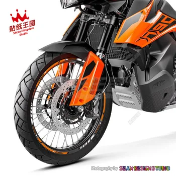 1 Комплект для мотоцикла KTM 790 ADV Adventure R 2 Наклейки на колеса Наклейки на обод в полоску оранжевого цвета