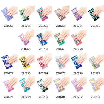 Набор наклеек с 16 полосками для лака для ногтей для УФ-дизайна, 3D-наклеек для ногтей, модных художественных наклеек