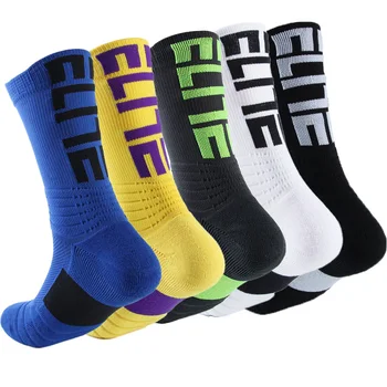 2023 Новые мужские носки Баскетбольные носки с буквенным прерывистым махровым покрытием, утолщенные противоскользящие спортивные носки, носки tide, утолщенные махровые носки