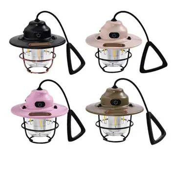 Винтажная походная лампа 2000 мАч, портативные фонари для кемпинга, водонепроницаемый фонарь IPX4, USB-зарядка, фонарь для кемпинга, пеших прогулок, рыбалки