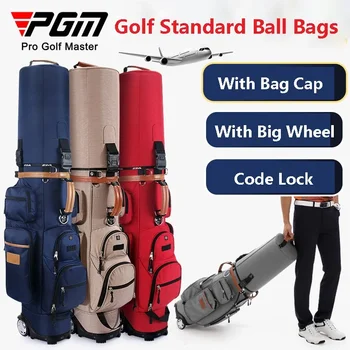 PGM Многофункциональные стандартные сумки для мячей для гольфа, сумка-подставка большой емкости с колесом, водонепроницаемая пылезащитная авиационная сумка с чехлом