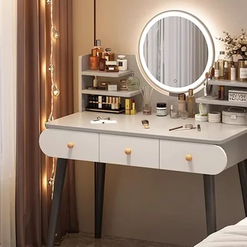 Роскошный Светодиодный Современный стол, Минималистичный шкаф для квартиры, Органайзер для макияжа, Костюмный столик, Драгоценная мебель для спальни