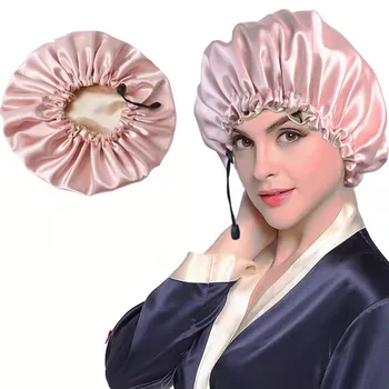 Новая женская атласная однотонная шапочка для сна, ночной колпак для ухода за волосами, ночной колпак для женщин, мужская шапочка Унисекс