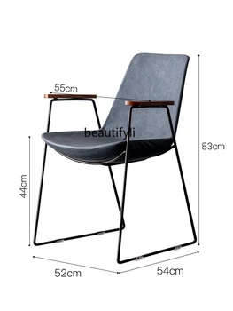 Спинка для обеденного бытового железного кожаного кресла с подлокотником, комбинация столика и стула для кафе