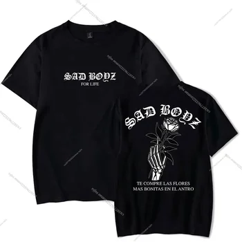 Высококачественные мужские футболки Оверсайз Junior H Las Flores Tee с принтом Sad Boyz Tour, Летняя женская мода, повседневный короткий рукав