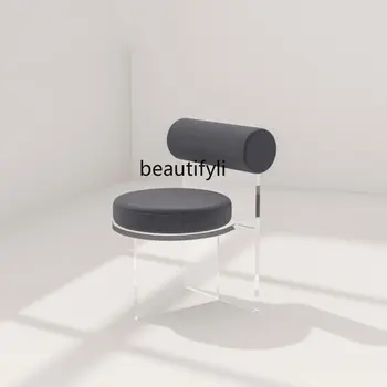 Скандинавский акриловый прозрачный обеденный стул, Дизайнерский Простой современный стул для макияжа, обеденный стол и стул