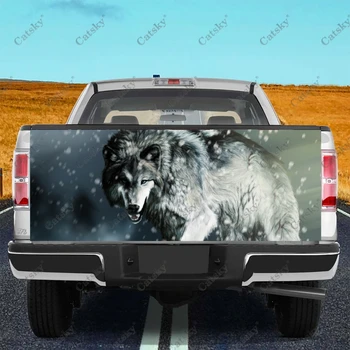 Наклейка на заднюю дверь грузовика Wolf с изображением HD-деколи Универсальная, подходит для полноразмерных грузовиков, устойчива к атмосферным воздействиям и автомойке