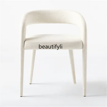 Скандинавский свет, роскошь и простота, обеденный стул с подлокотником, Современная ткань, массив дерева, Гостиничная кофейня, стул для переговоров и отдыха