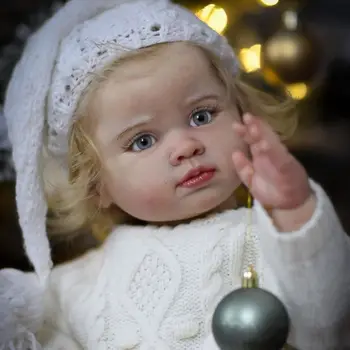 Настоящая милая куколка Bebe Reborn 22-дюймовая девочка с мягким тканевым телом Силиконовая кукла Детские игрушки для игр в доме Рождественский подарок
