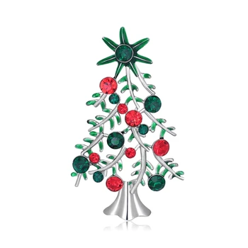 Рождественские булавки со стразами, Рождественские елки, ювелирные булавки для украшения домашних вечеринок